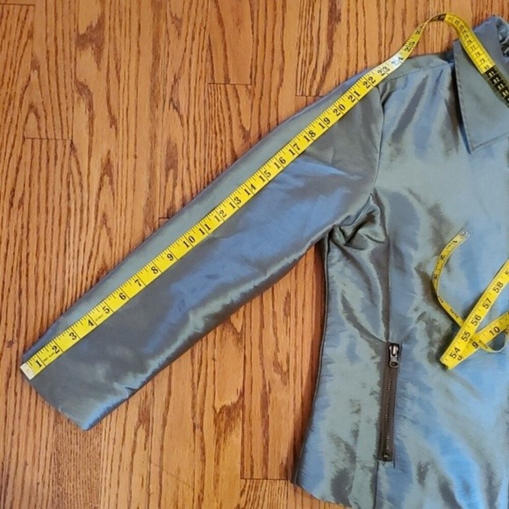 NWT CHICO'S SHIMMER SHINE LALEH JACKET ZIP UP TURQUOISE SIZE 1/S… - Picture 10 of 11